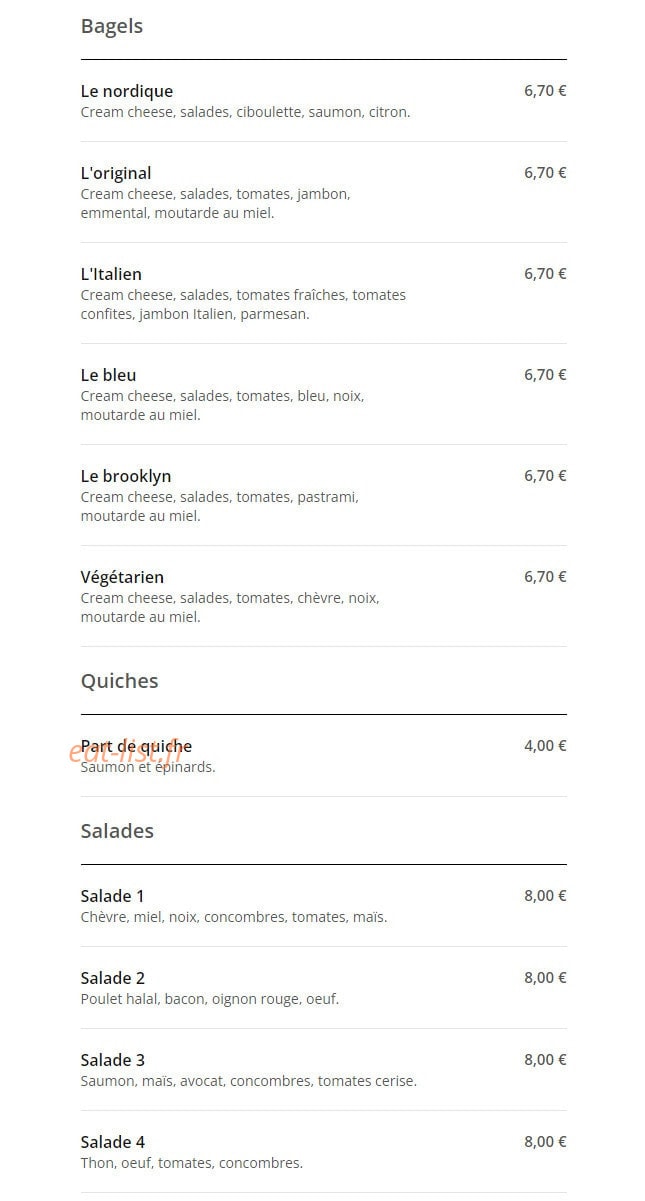 Meli's Snack — carte page 2