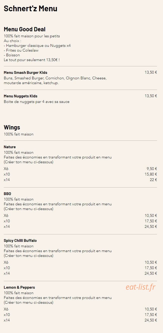 Schnert'z — carte page 1