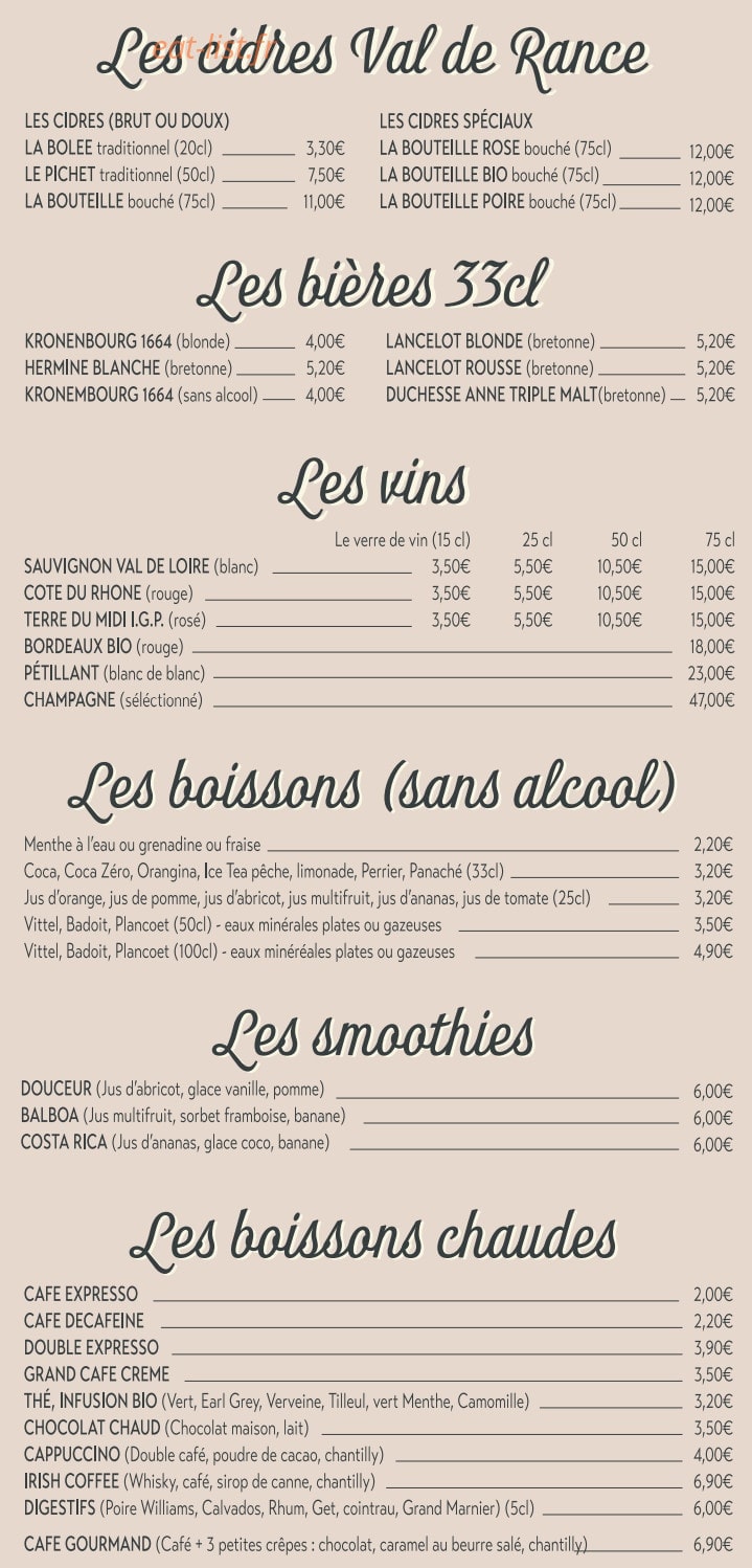 Sucré Salé — carte page 6