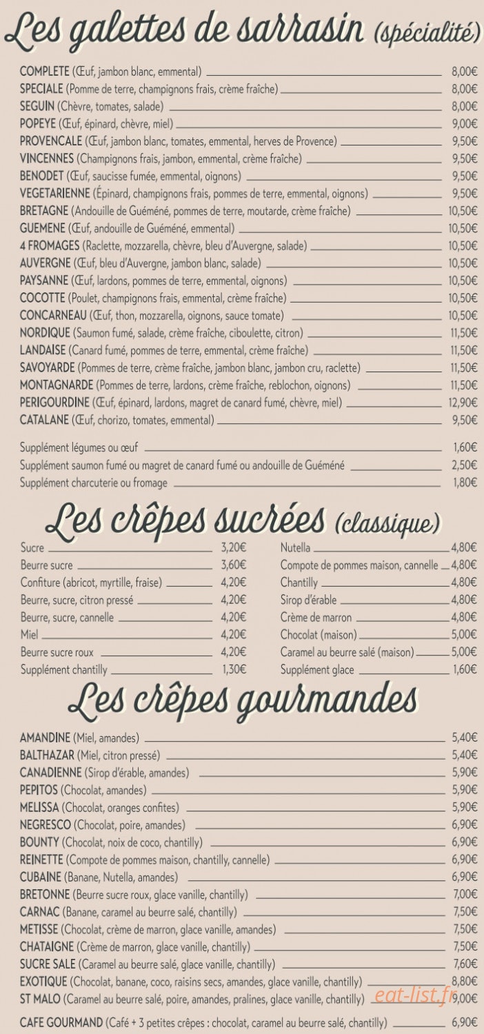 Sucré Salé — carte page 3