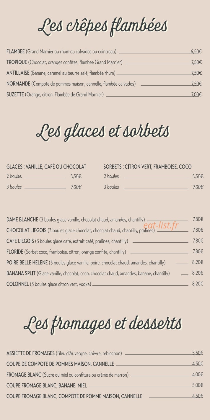 Sucré Salé — carte page 5