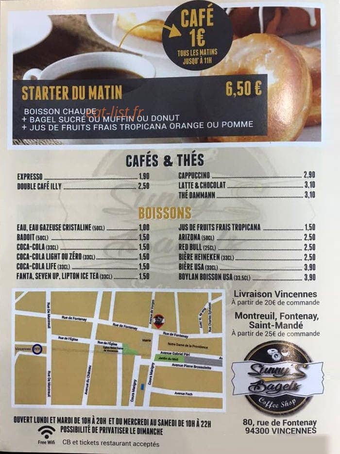 Sunny's bagels — carte page 4