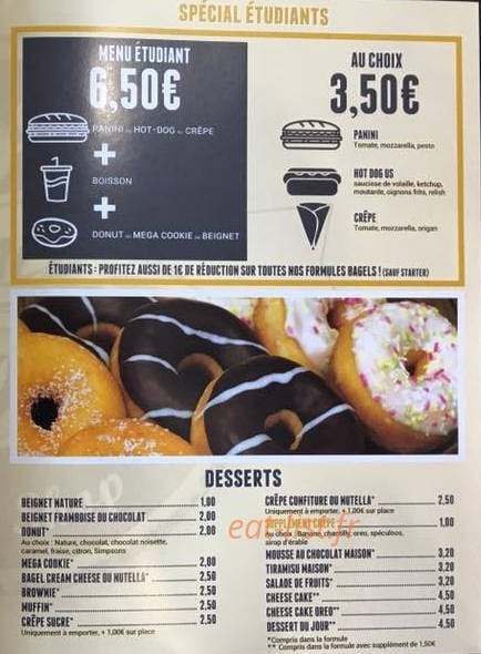 Sunny's bagels — carte page 3