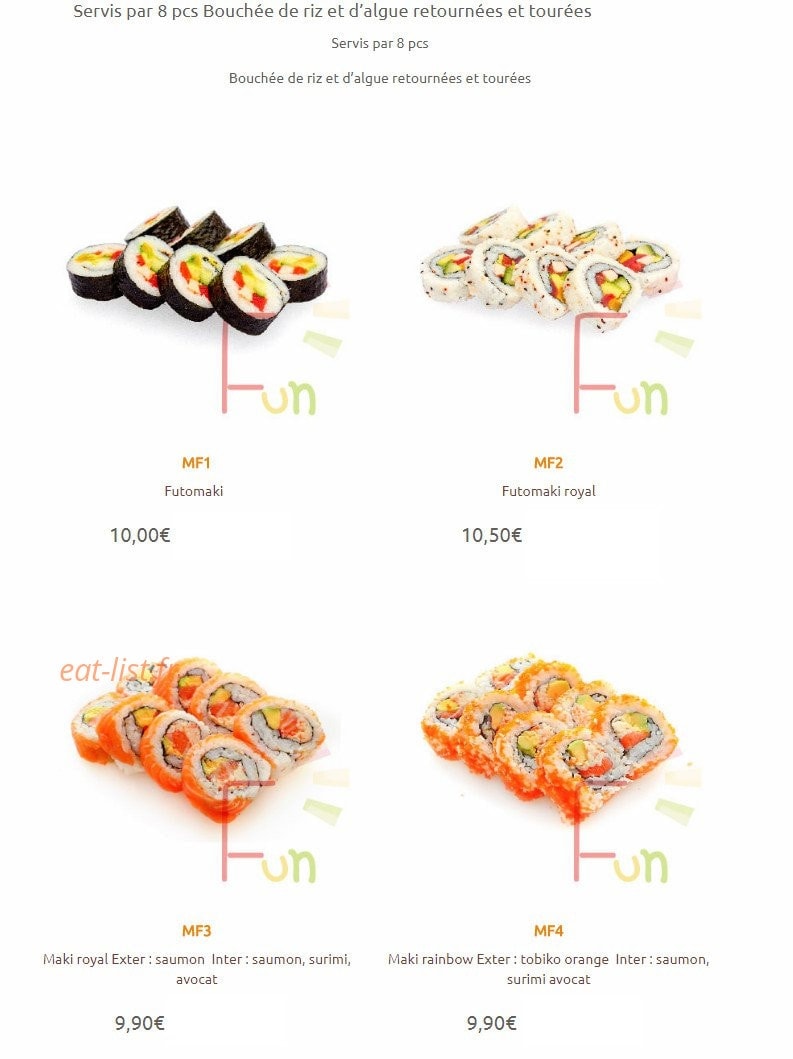 Sushi Fun — carte page 9
