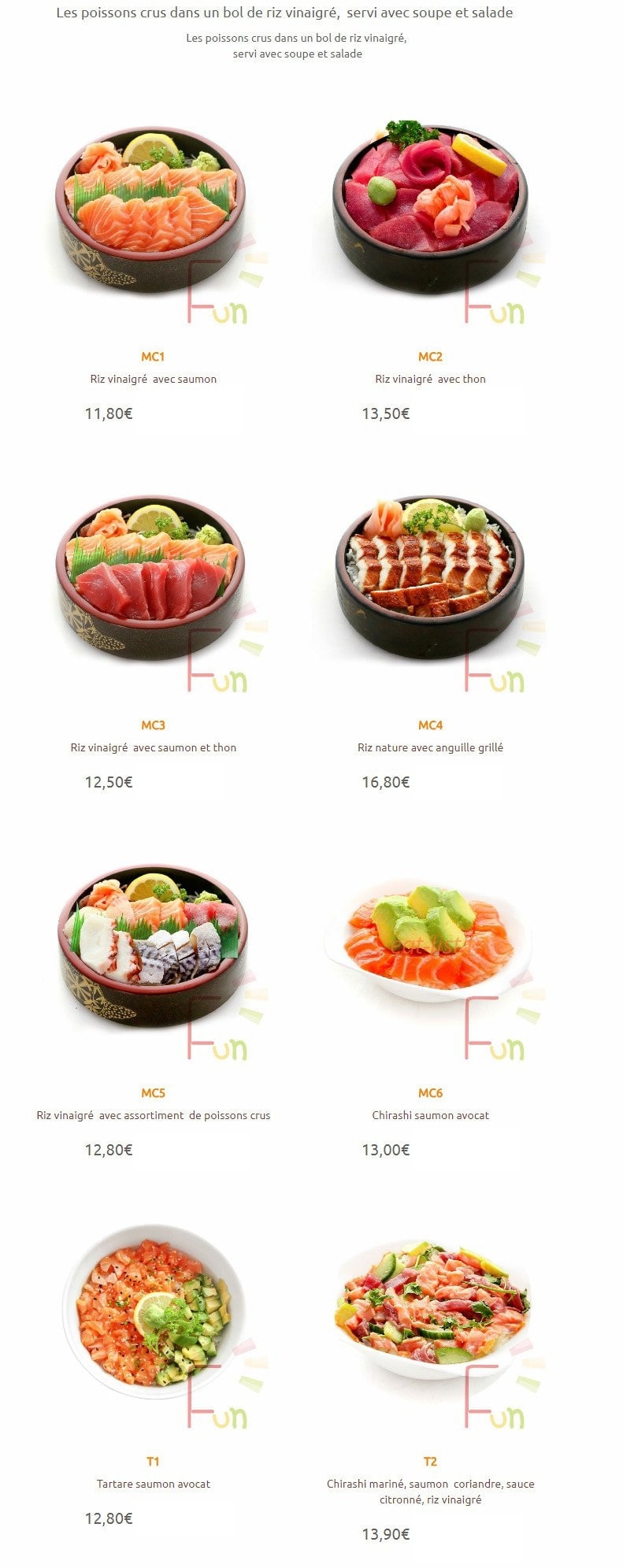 Sushi Fun — carte page 20
