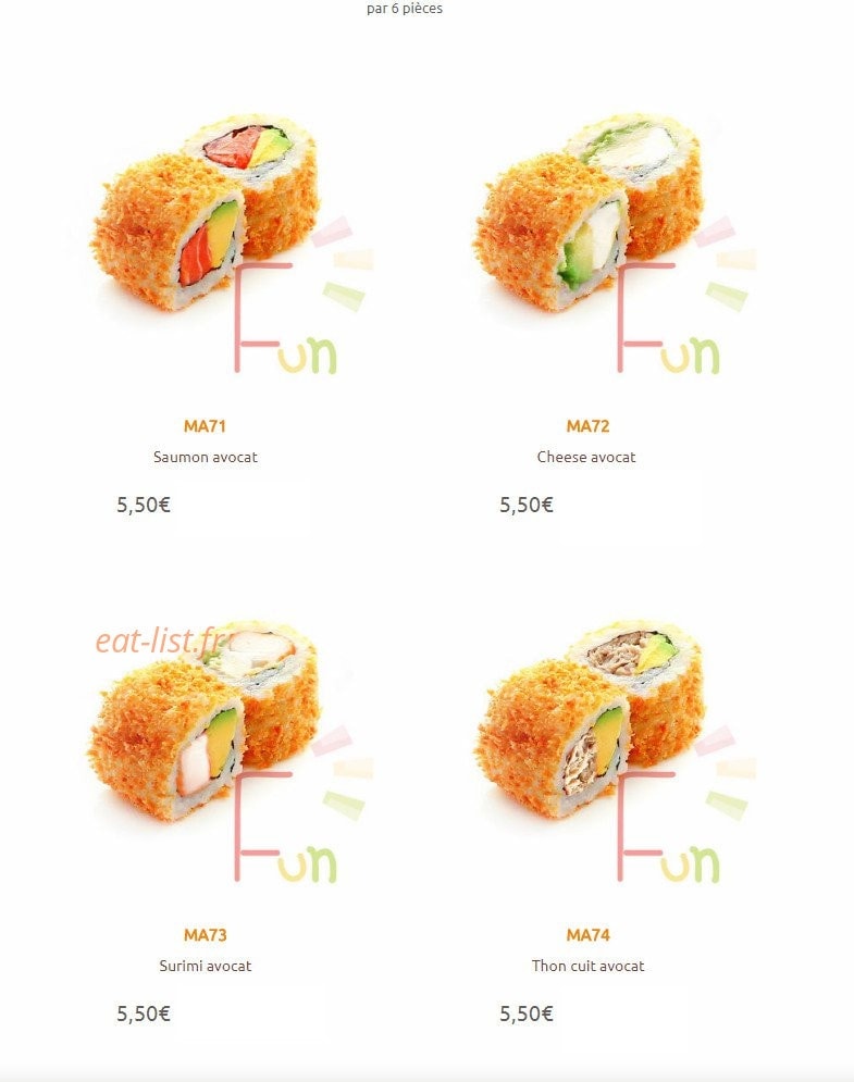Sushi Fun — carte page 5