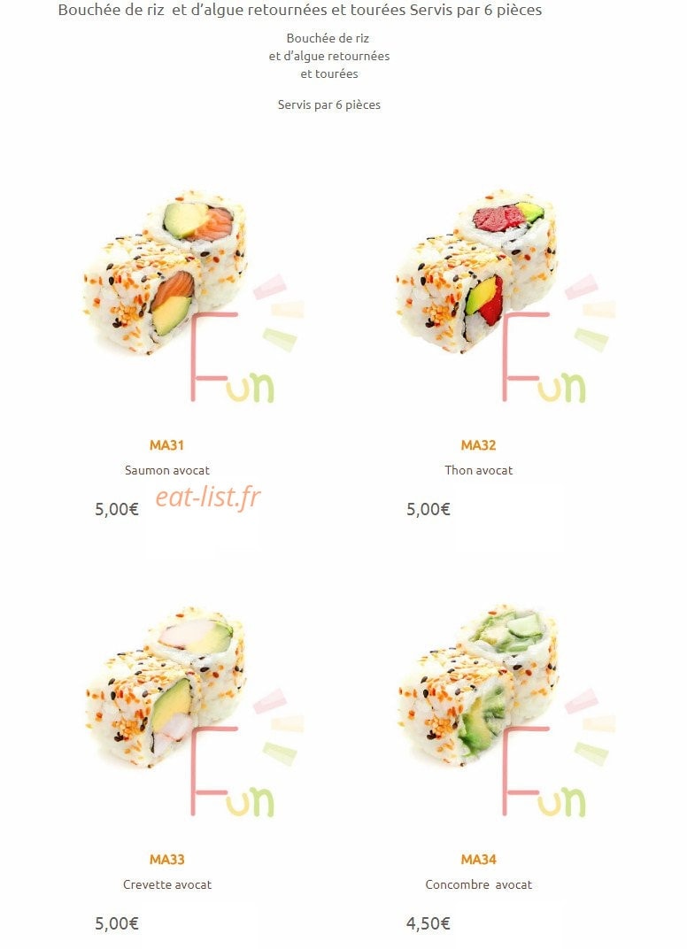 Sushi Fun — carte page 10