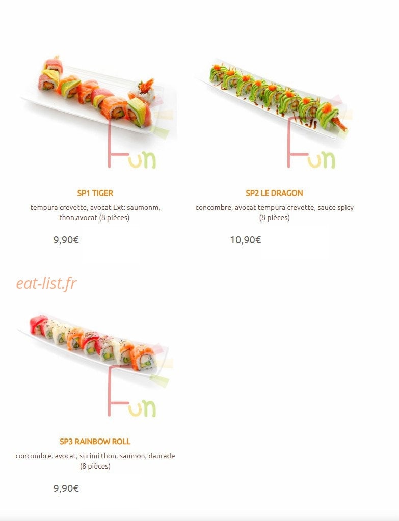 Sushi Fun — carte page 16