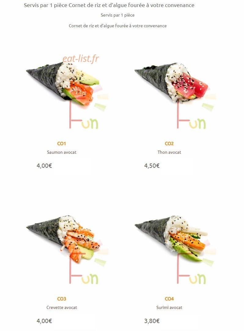 Sushi Fun — carte page 18