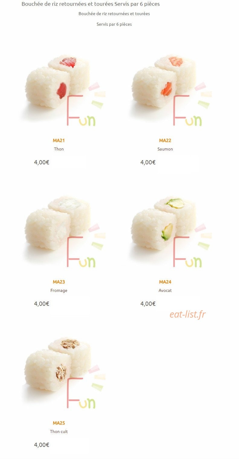 Sushi Fun — carte page 4