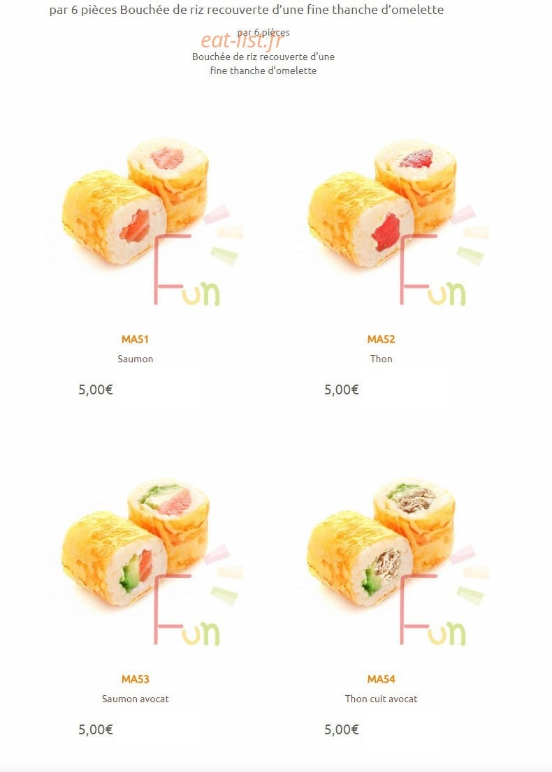 Sushi Fun — carte page 8