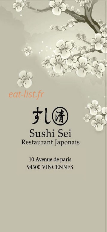 Sushi Sei — carte page 1