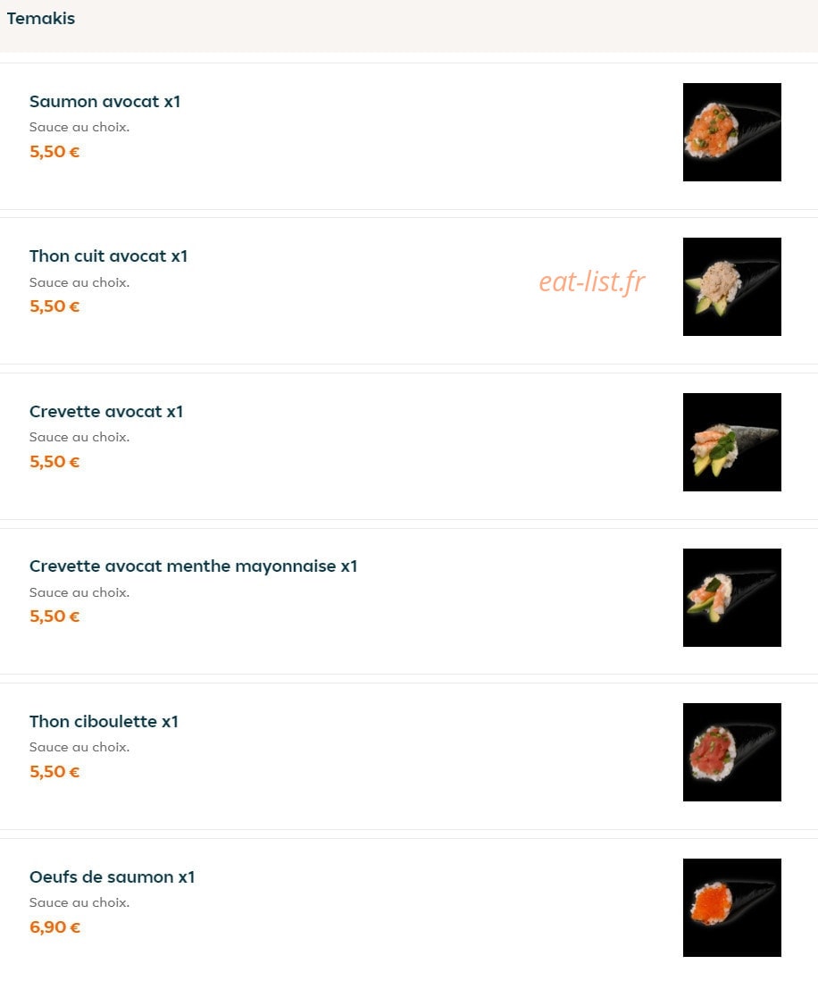 Sushi Thaï — carte page 11