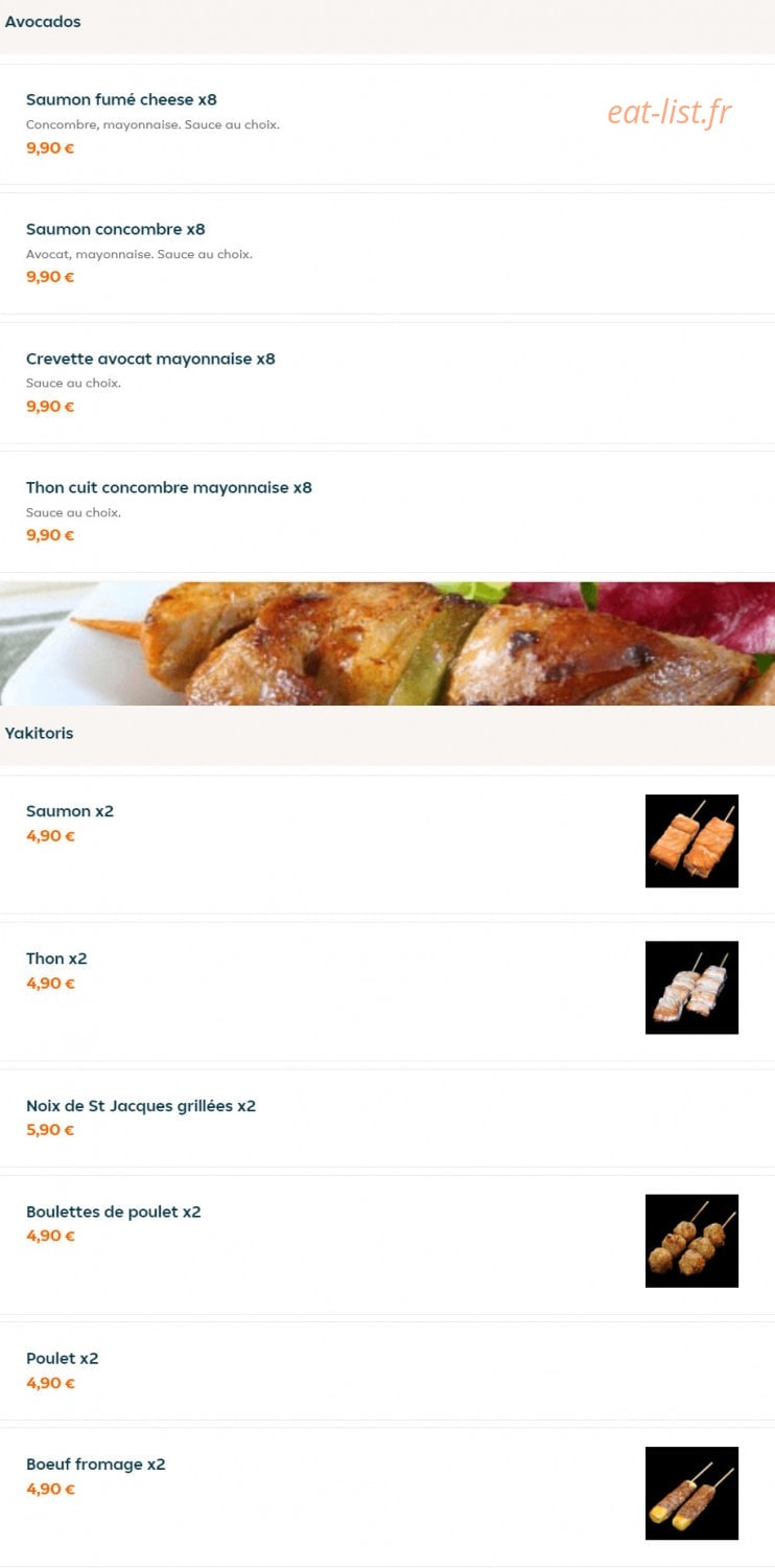 Sushi Thaï — carte page 22