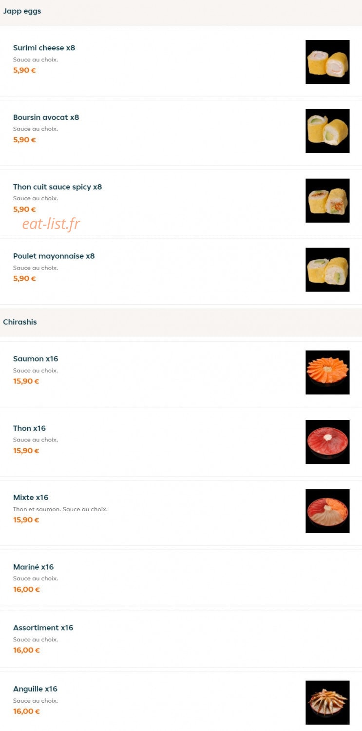 Sushi Thaï — carte page 15