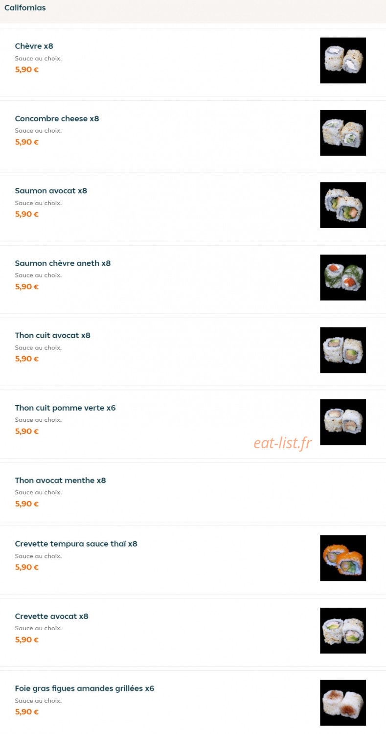 Sushi Thaï — carte page 18