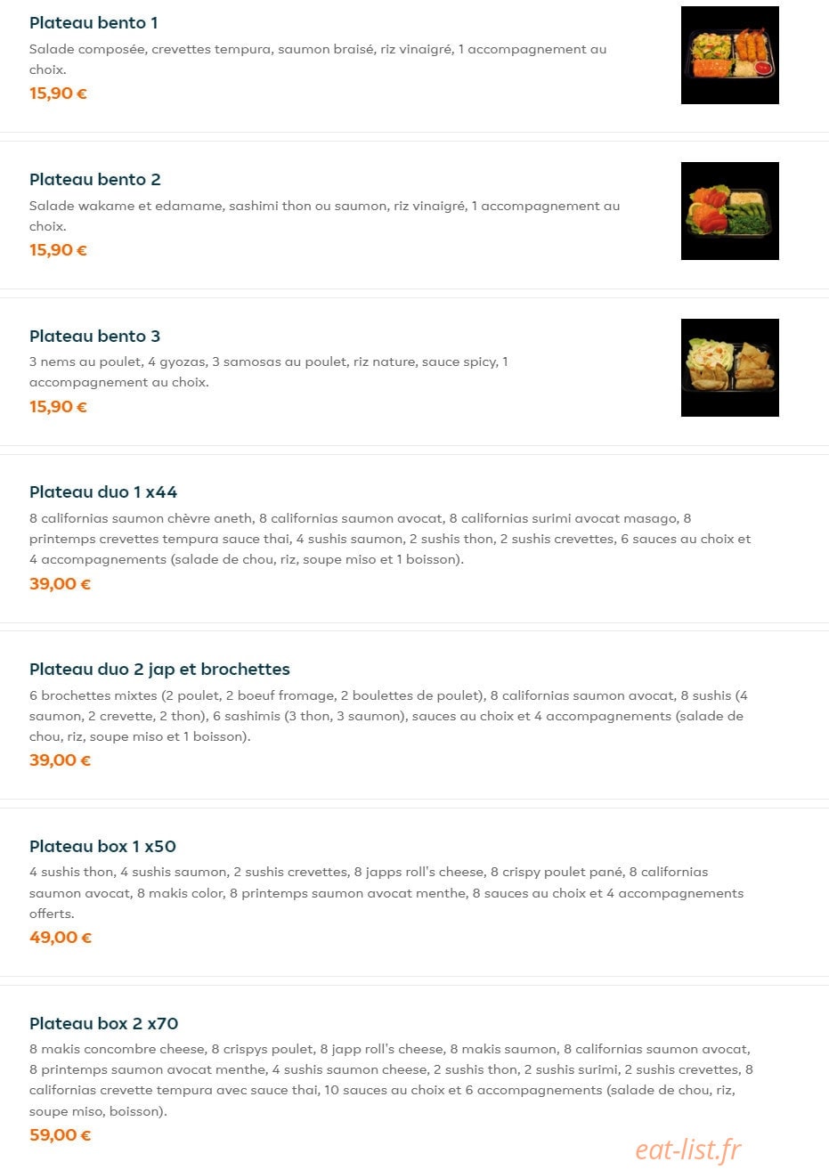 Sushi Thaï — carte page 6