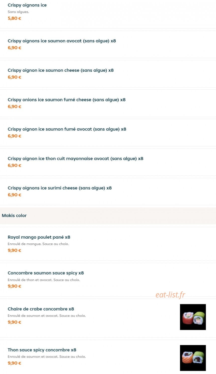 Sushi Thaï — carte page 21