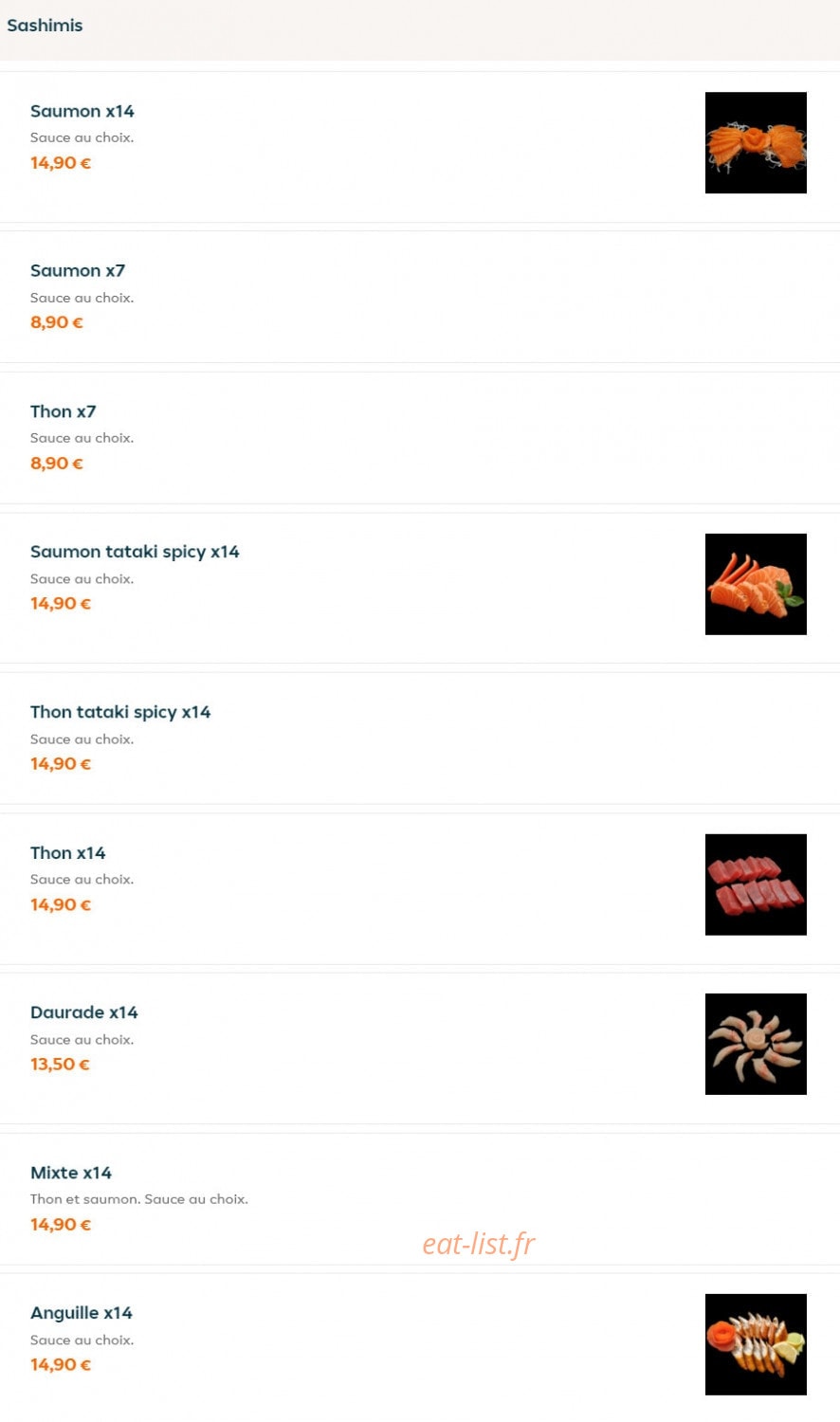 Sushi Thaï — carte page 10