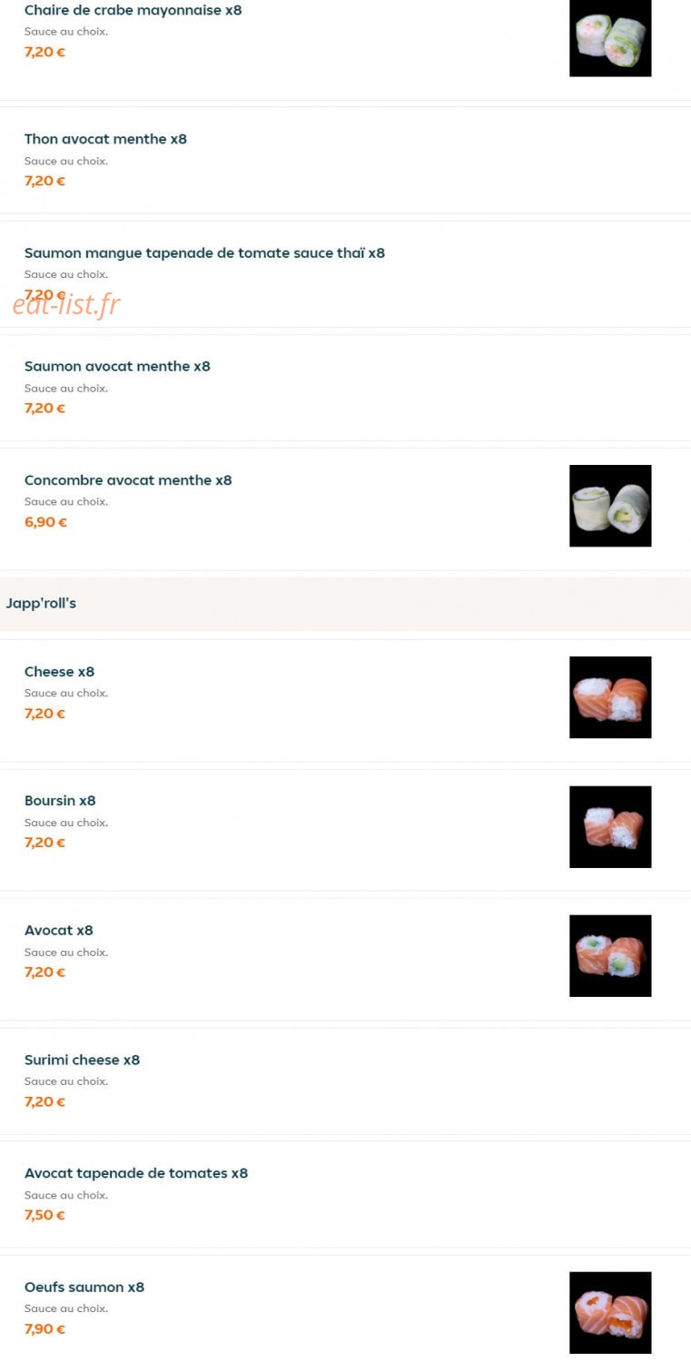 Sushi Thaï — carte page 17
