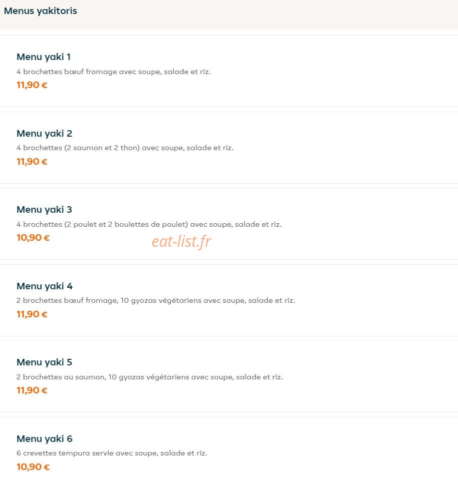Sushi Thaï — carte page 3