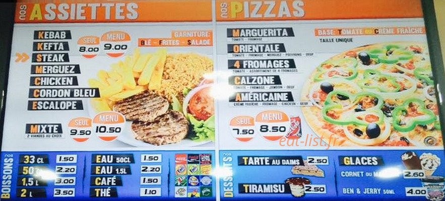 Vincennes Food — carte page 1