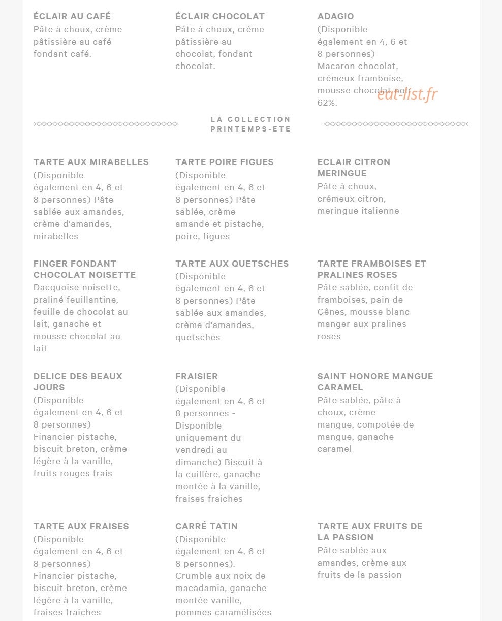 Eric kayser — carte page 8