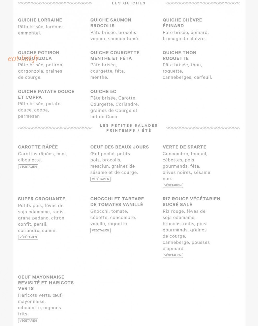 Eric kayser — carte page 2
