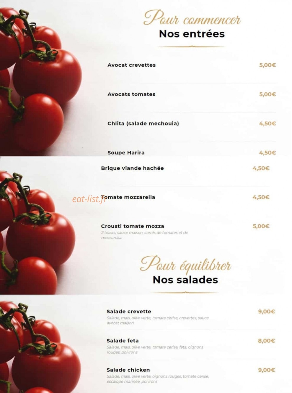 La Brochette Dorée — carte page 1