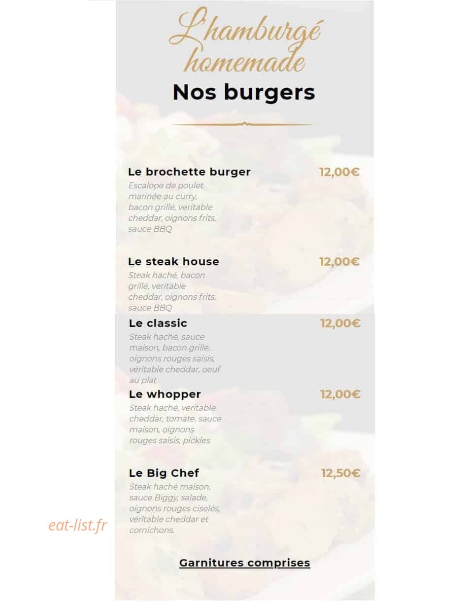 La Brochette Dorée — carte page 2
