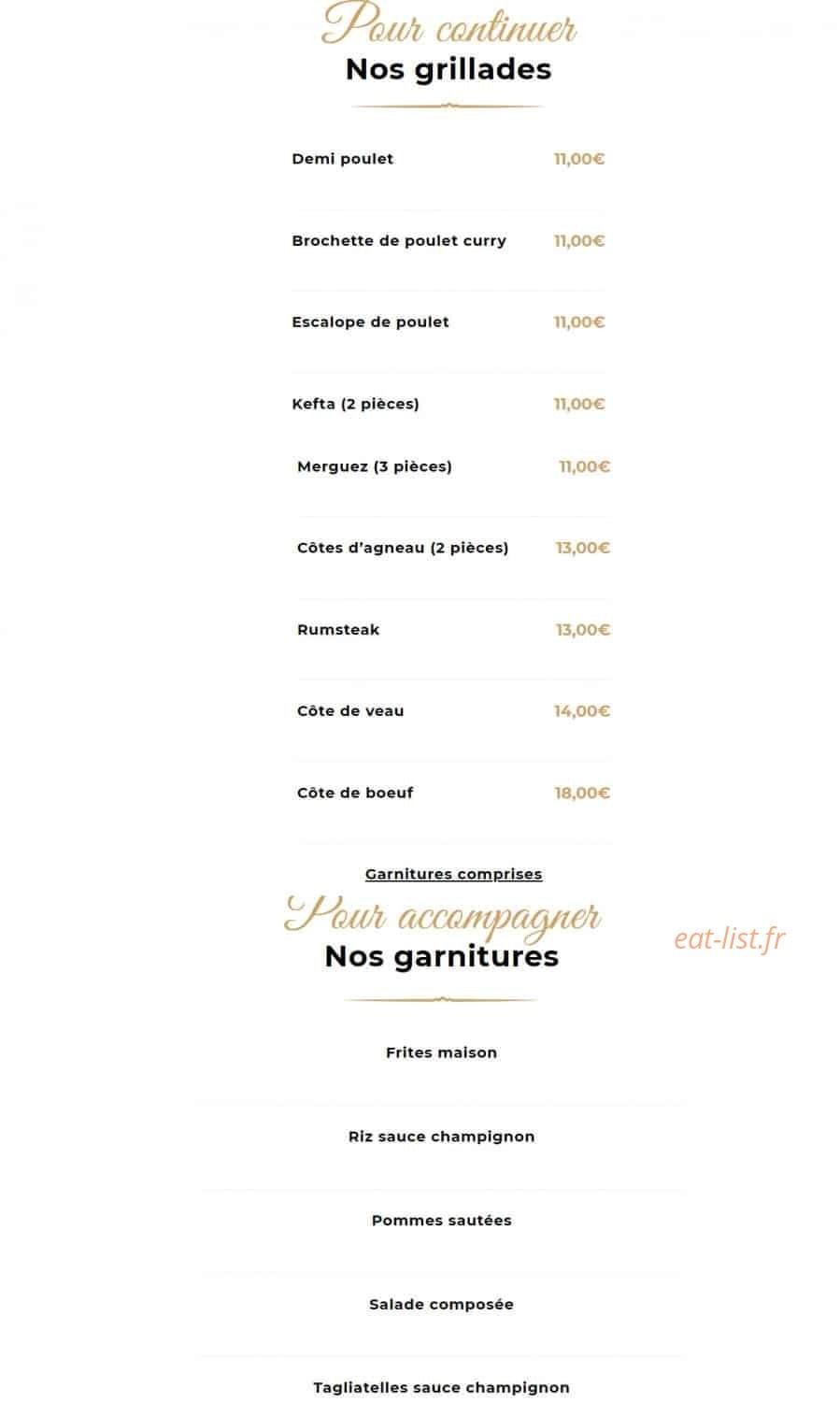La Brochette Dorée — carte page 3