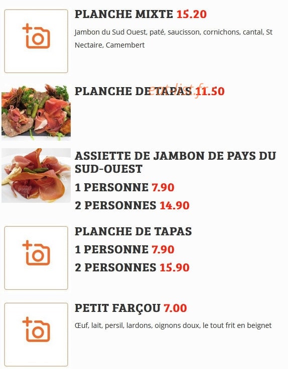 Restaurant l'Aveyronnais Orly — carte page 2