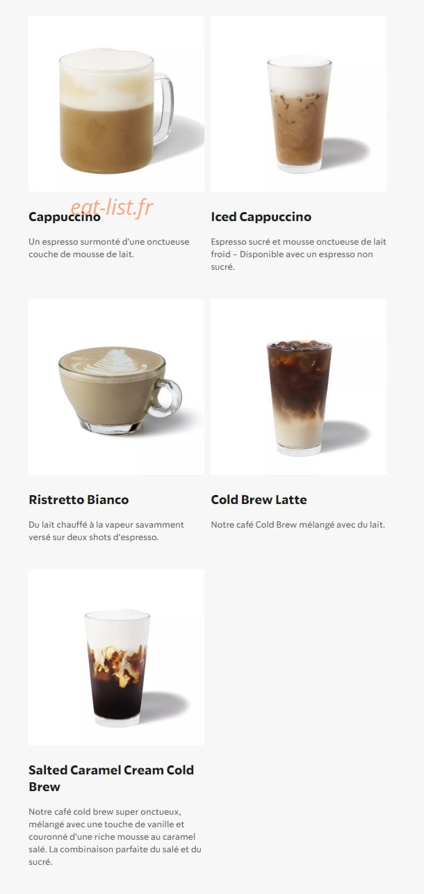Starbucks Coffee — carte page 4
