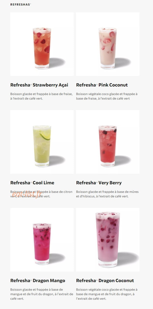 Starbucks Coffee — carte page 2