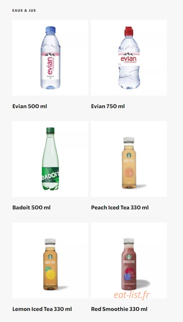 Starbucks Coffee — carte page 16
