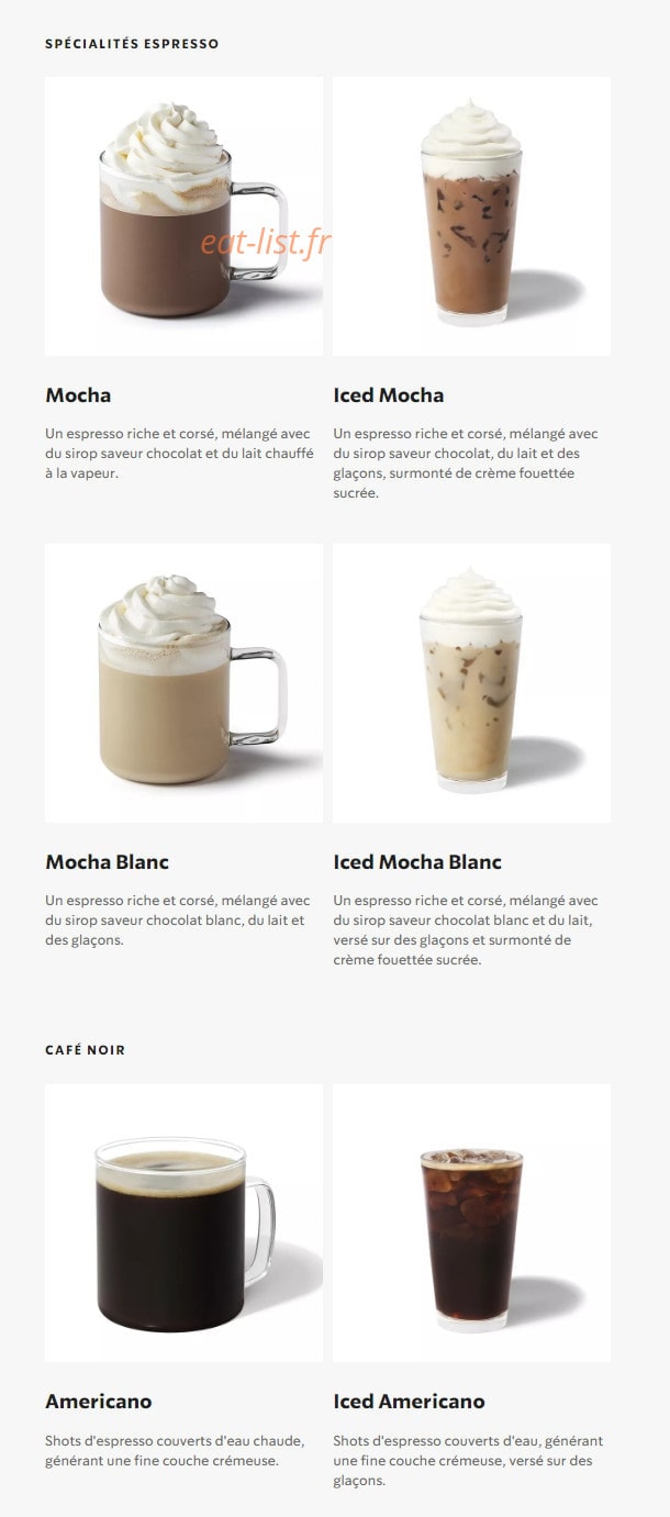 Starbucks Coffee — carte page 5