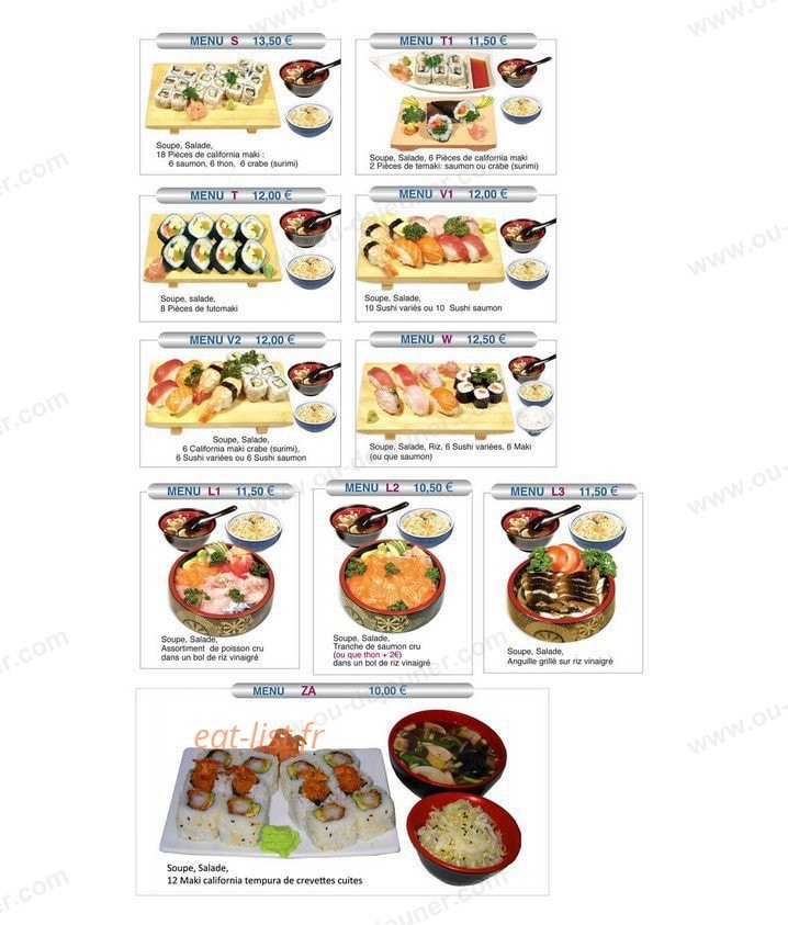 Sushi Bonheur — carte page 3