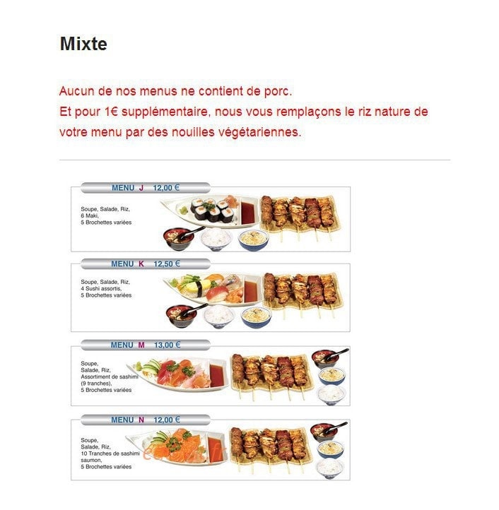 Sushi Bonheur — carte page 4