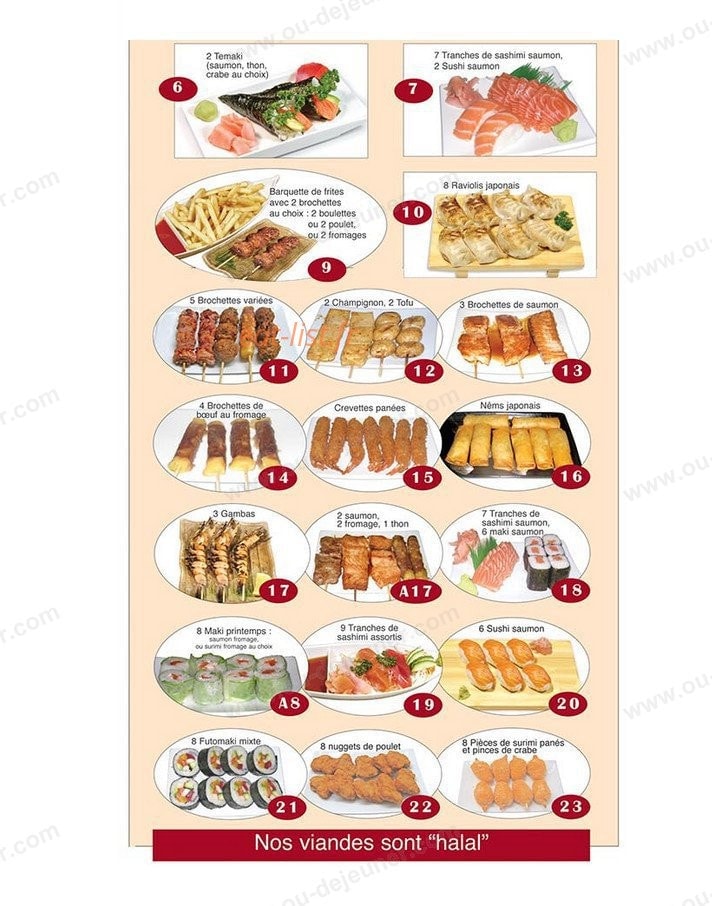 Sushi Bonheur — carte page 10