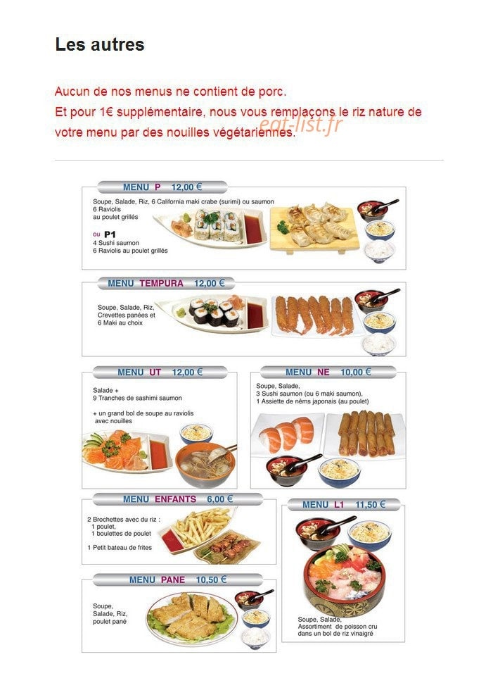 Sushi Bonheur — carte page 6