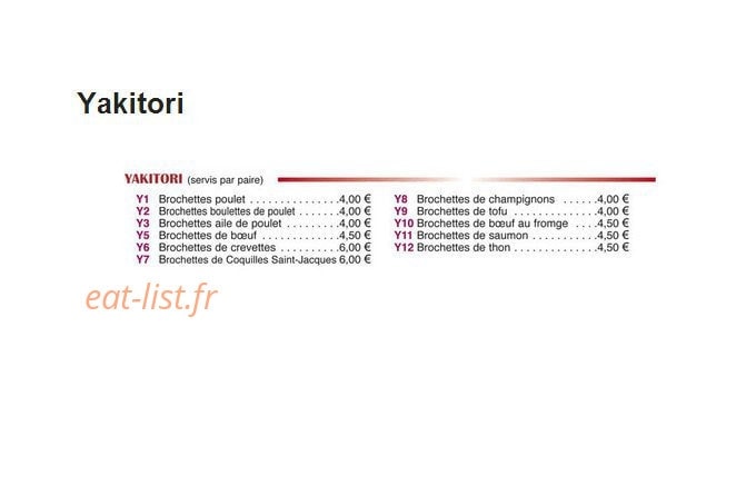 Sushi Bonheur — carte page 16