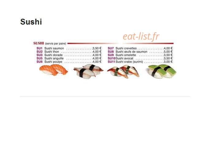 Sushi Bonheur — carte page 12