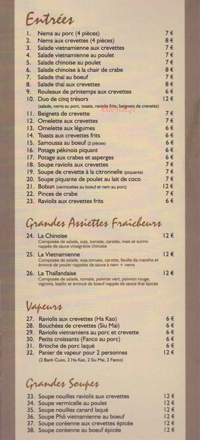 Belle Asie — carte page 1