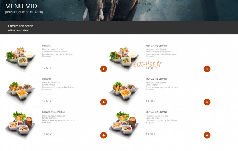 Mangue thai — carte page 8