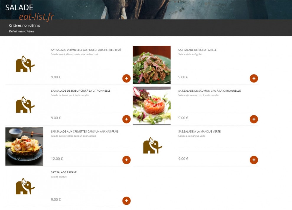 Mangue thai — carte page 5