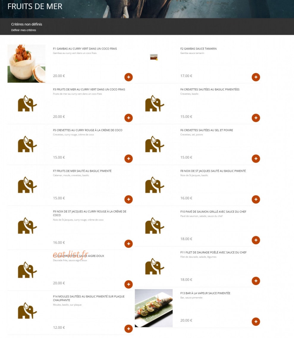 Mangue thai — carte page 7