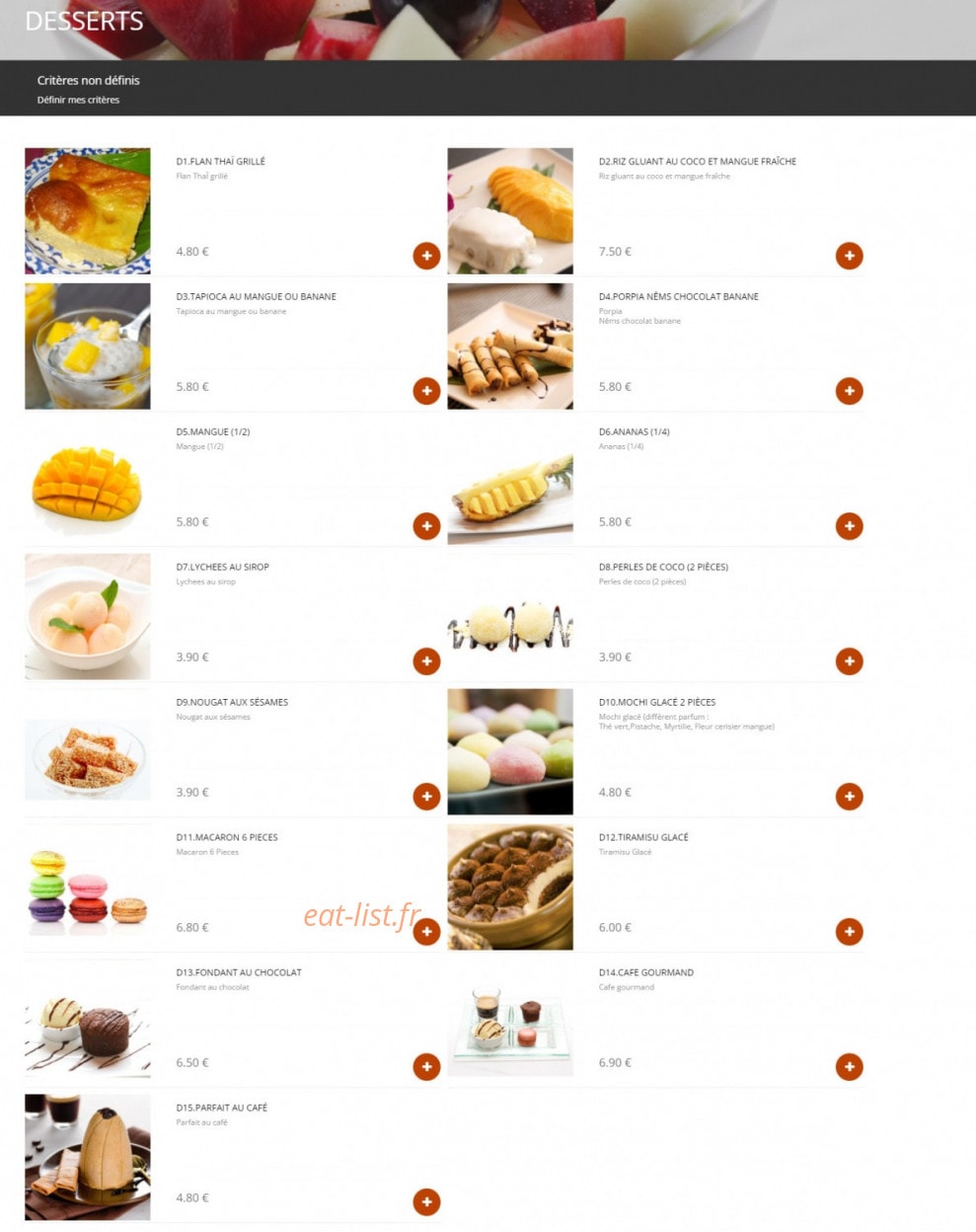 Mangue thai — carte page 13