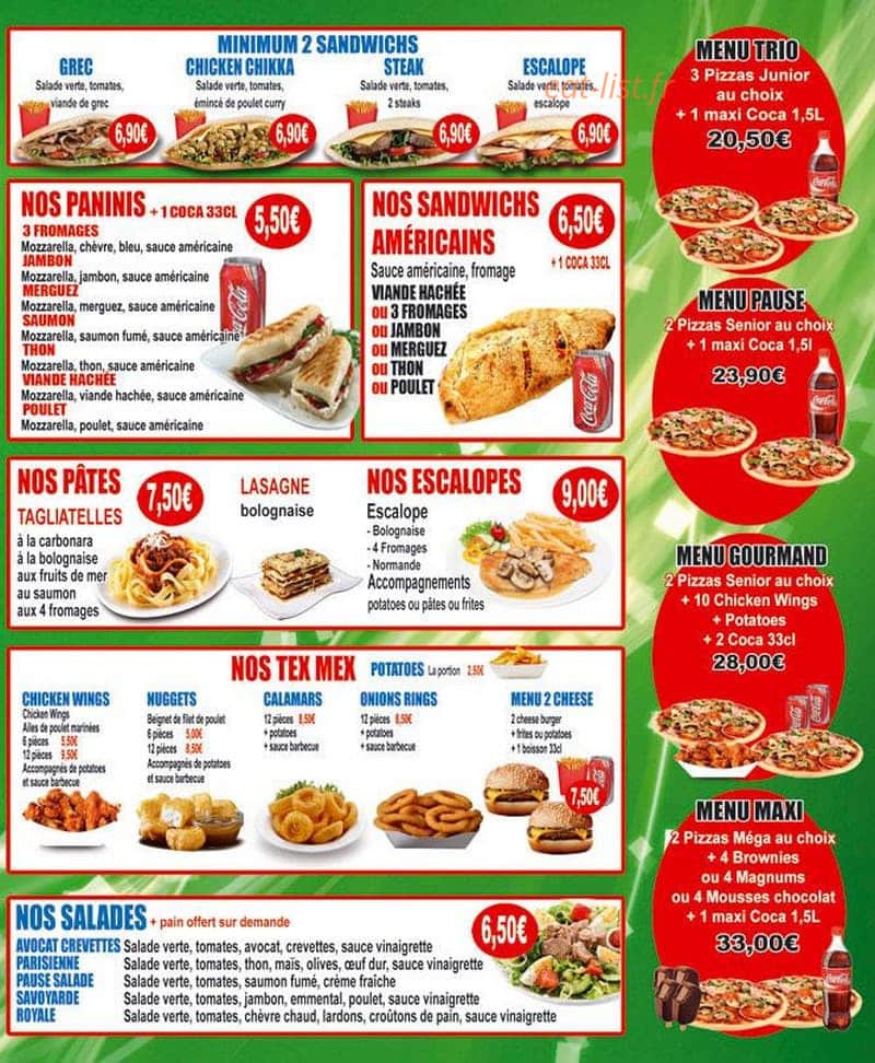Pause Pizza — carte page 3