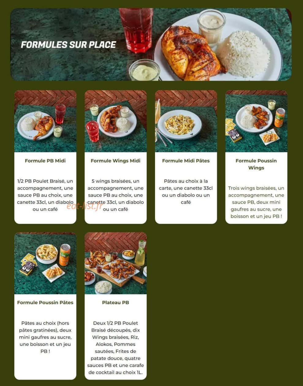 PB Poulet Braisé — carte page 2