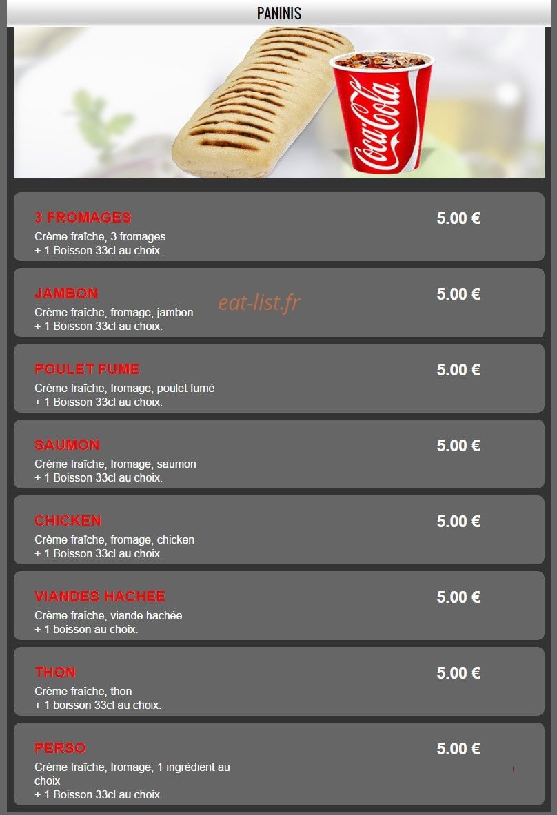 Planete Pizza — carte page 10